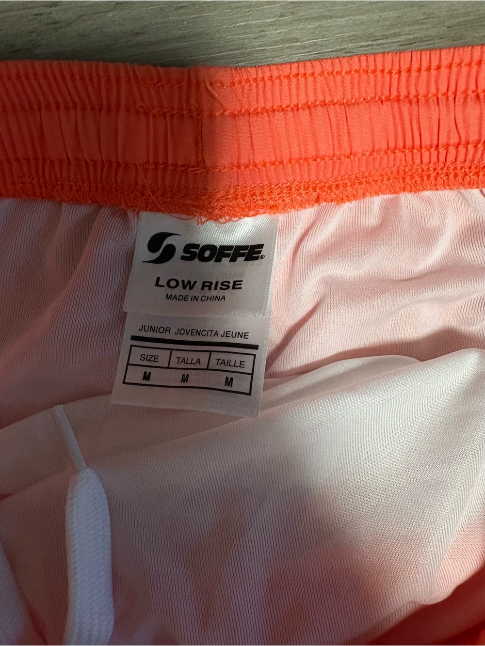 Soffe Coral-Orange Running Shorts with White Trim size M - Picture 2 of 6